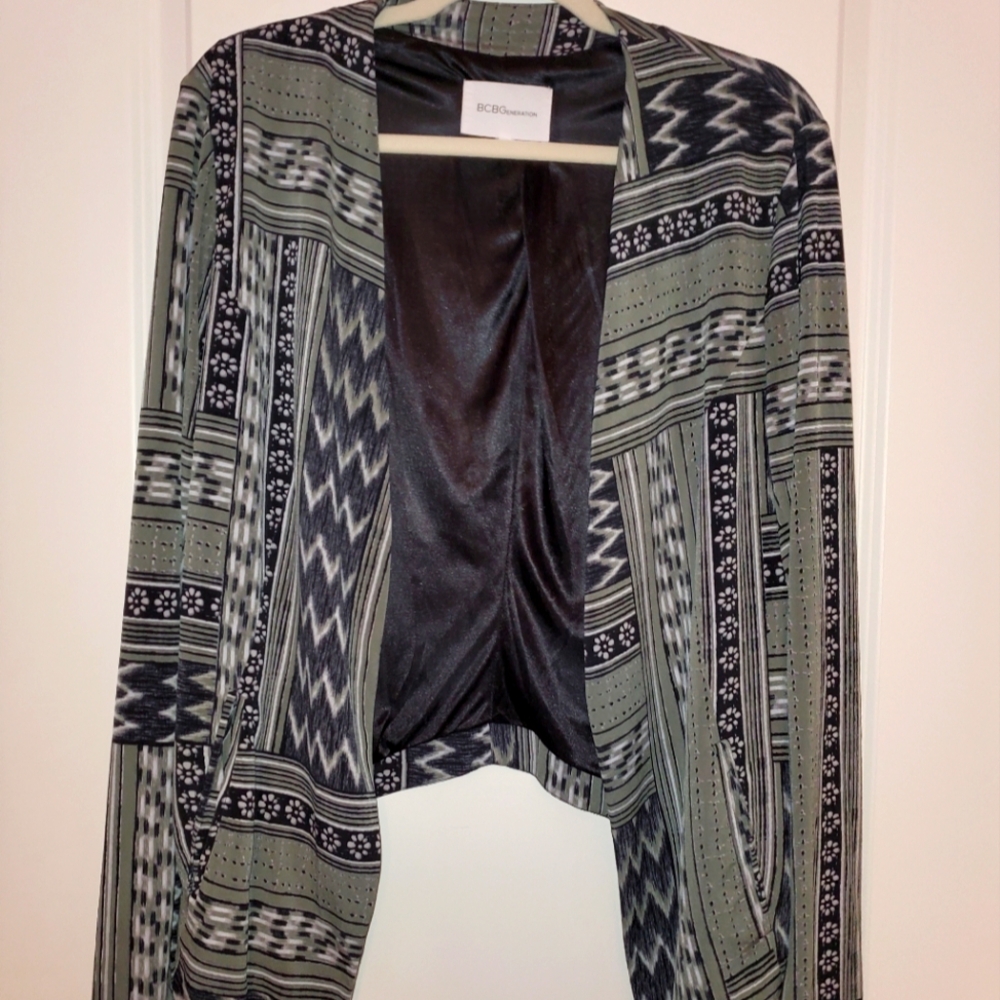 BCBGeneration, XL cardigan, black/gray/white, pockets